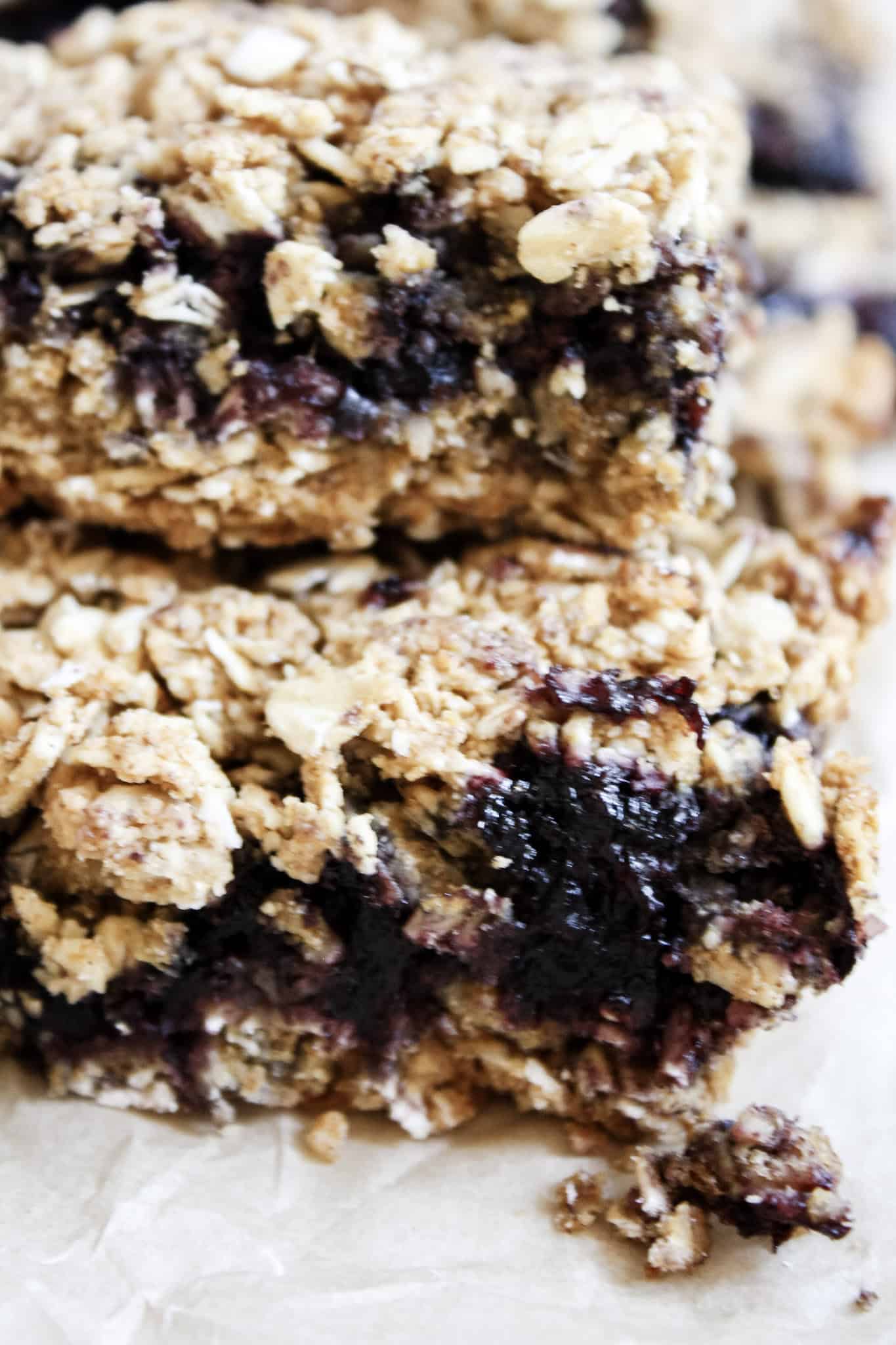 Peanut Butter & Jelly Baked Granola Bars