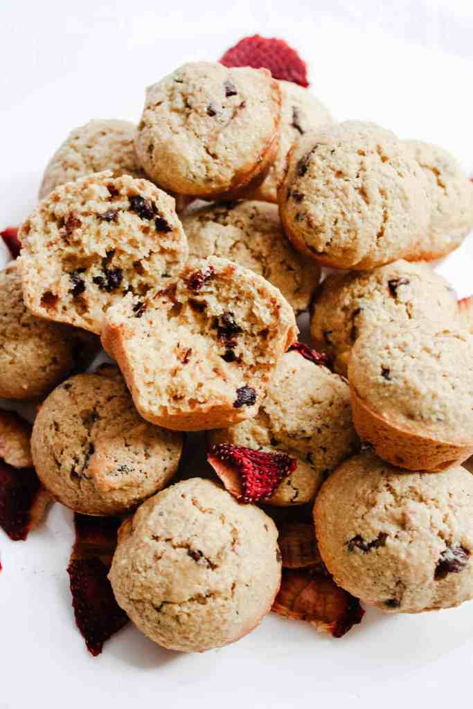 fresh milled flour muffin recipe strawberry chocolate chip mini muffins