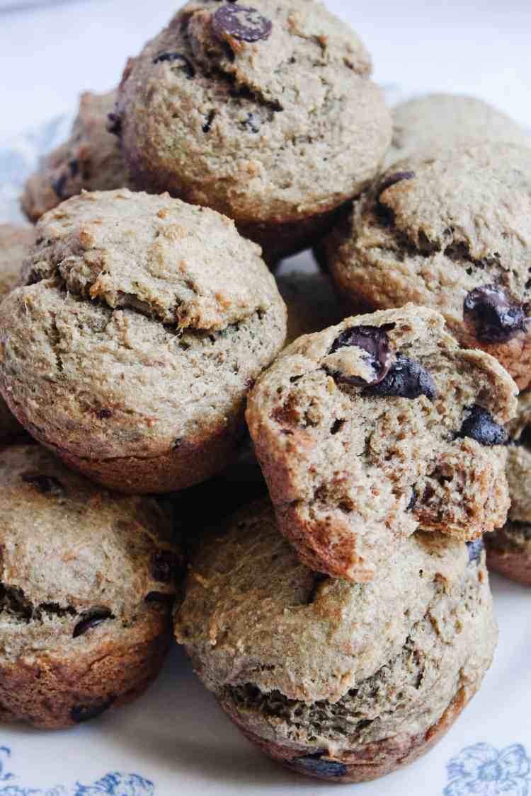 Spelt Banana Chocolate Chip Muffins fluffy banana chocolate chip muffins