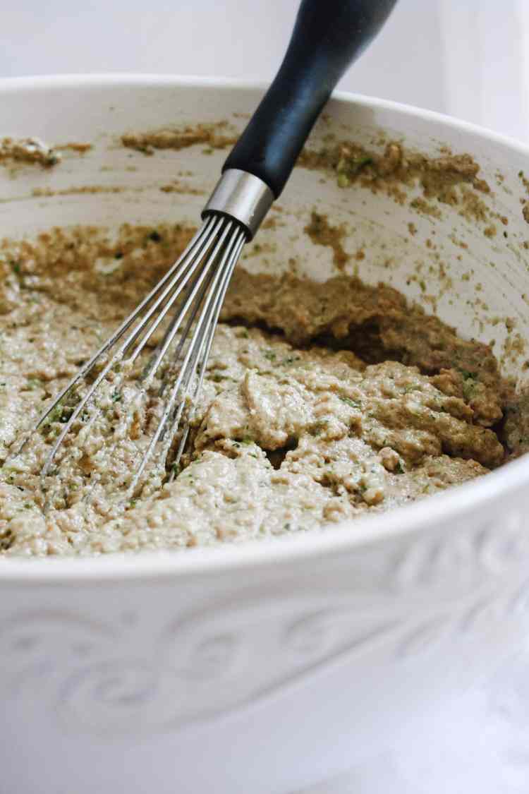 Moist Spelt Zucchini Muffins zucchini muffin batter