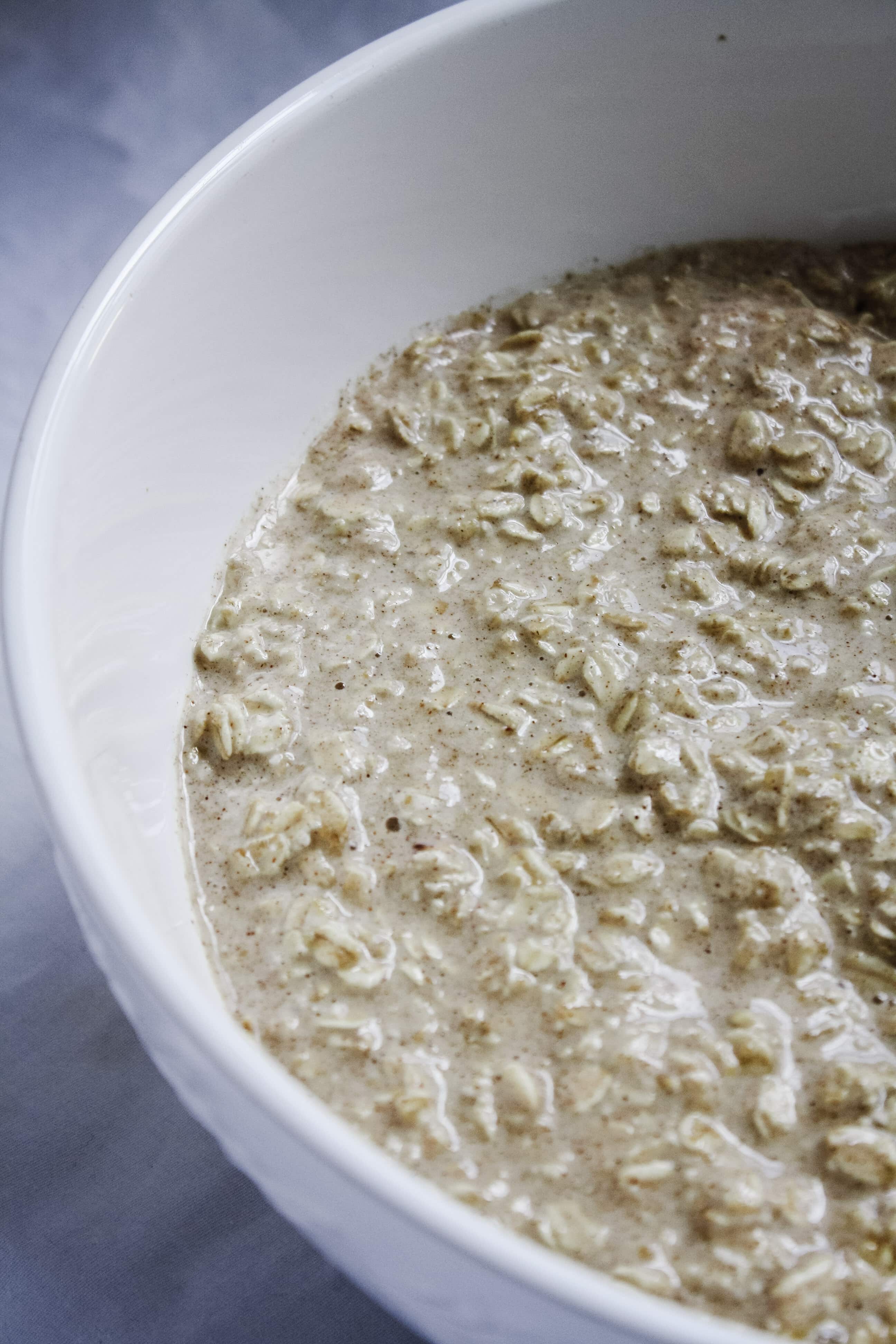 creamy baked oatmeal batter