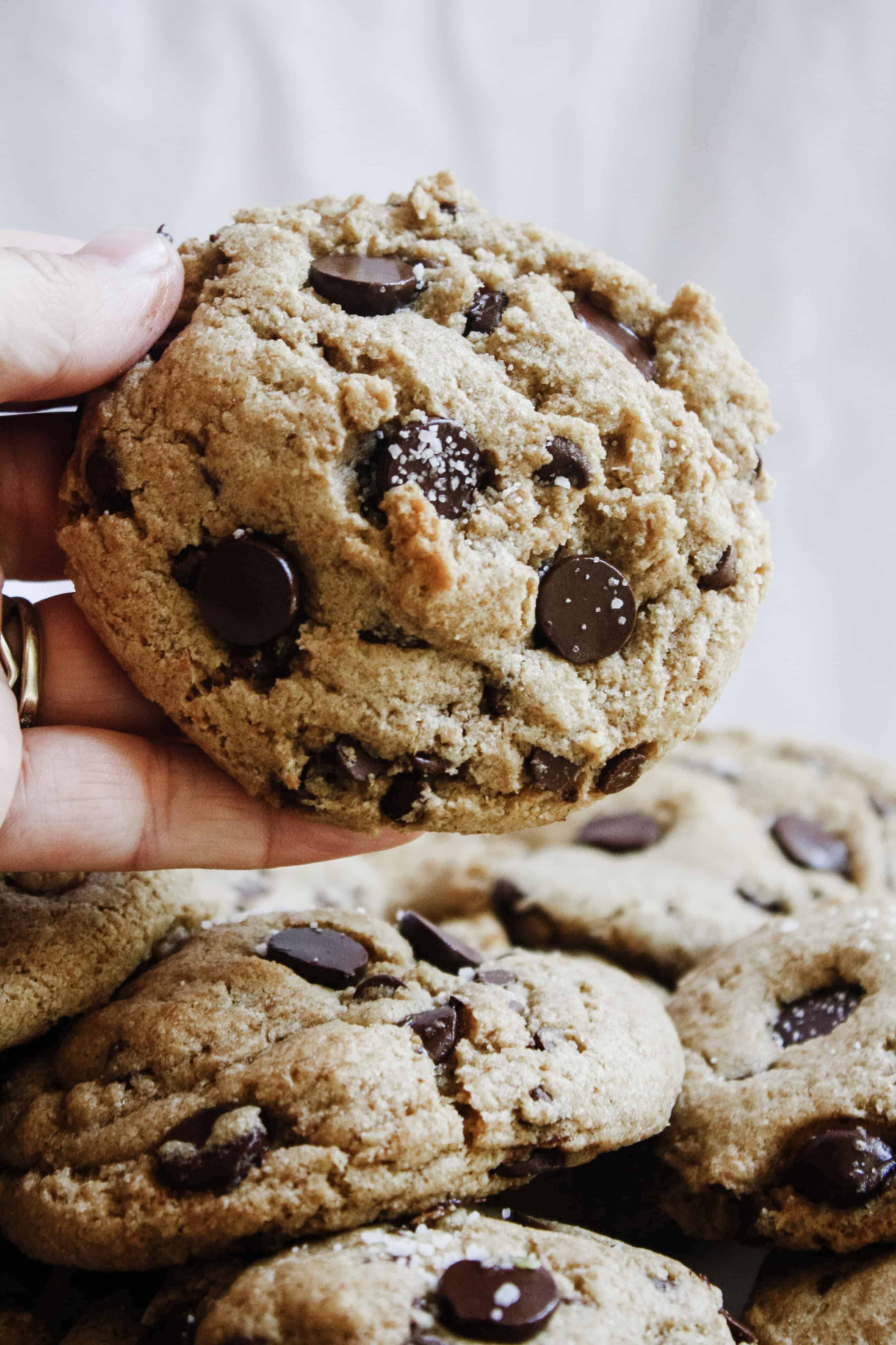 homemade spelt chocolate chip cookie