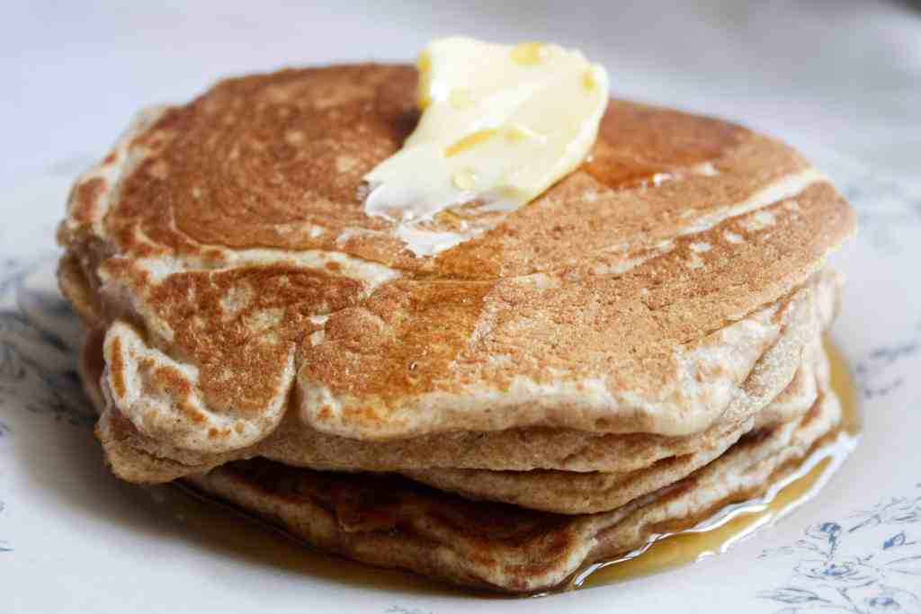 butter on spelt pancakes