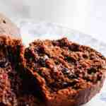 fluffy double chocolate spelt muffin