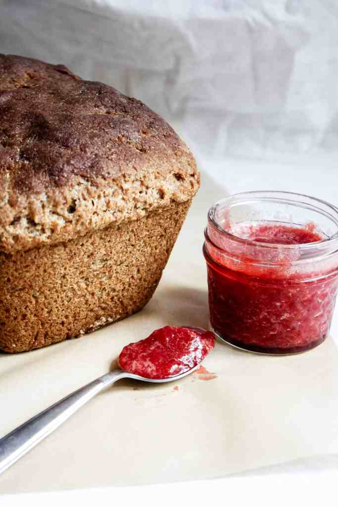 homemade fruit jam bread and homemade fruit jam