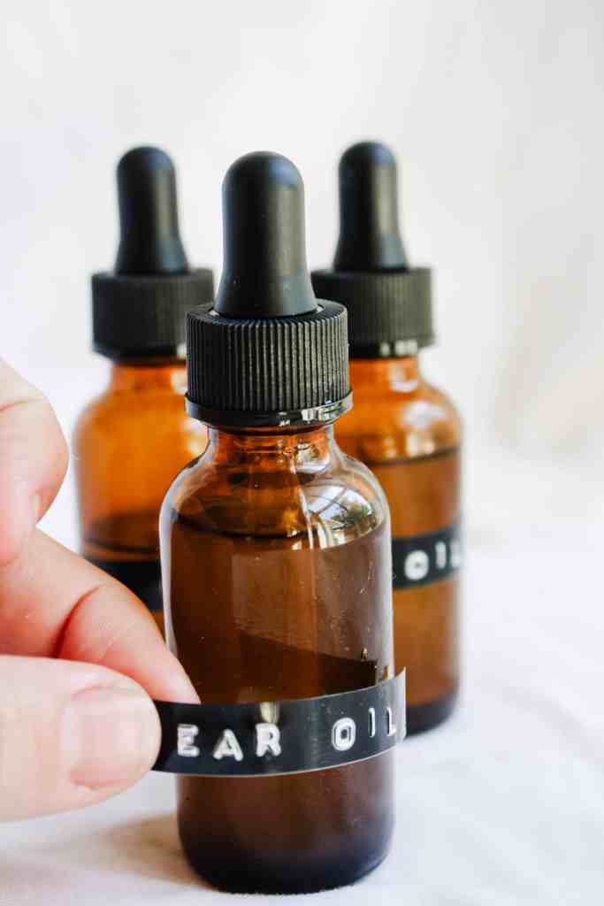 garlic mullein ear oil label ear oil
